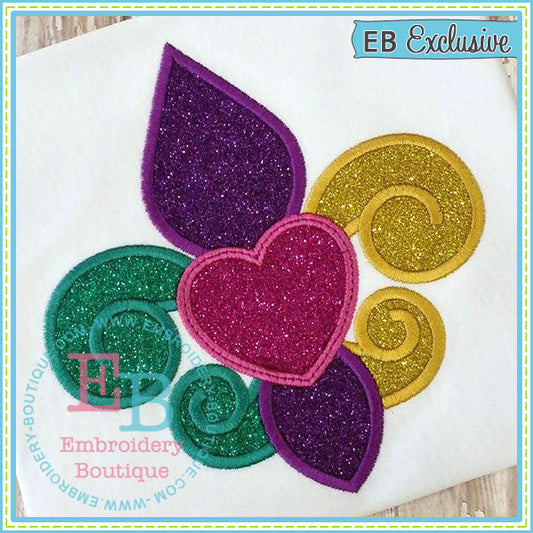 Fleur Heart Applique, Applique