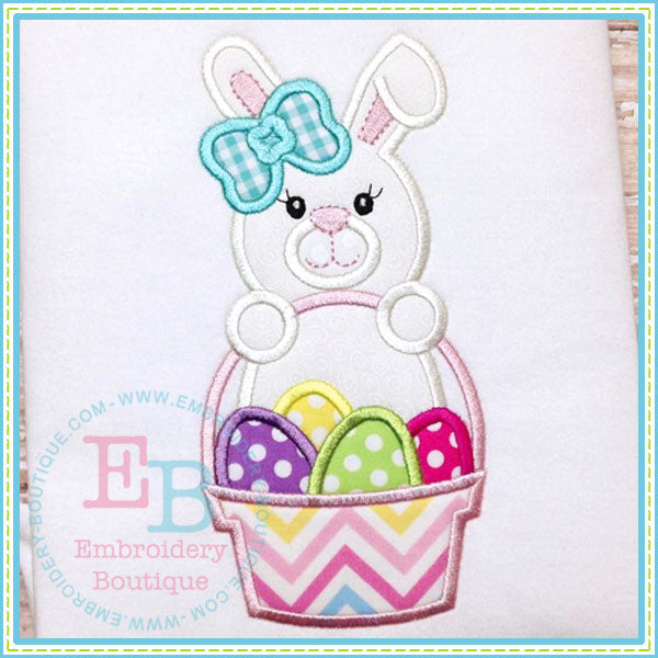 Girl Bunny Basket, Applique