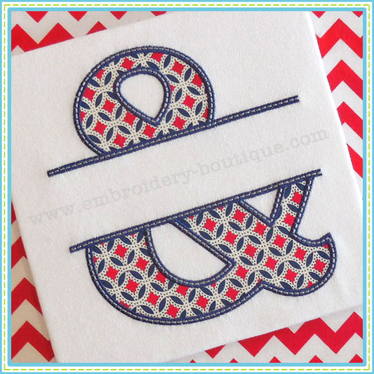 Split Tuscan Ampersand Applique, Applique Alphabet