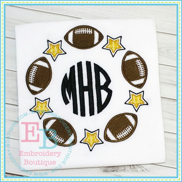 Football Frame Embroidery Design, Embroidery