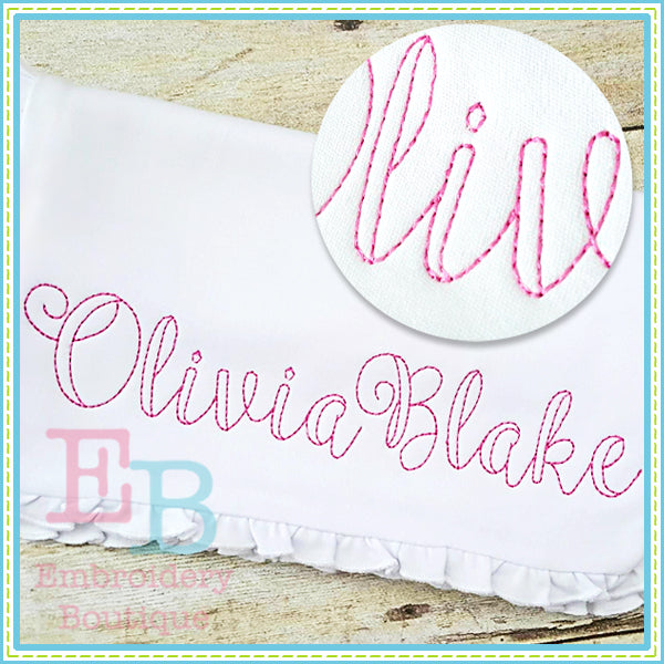 Ballerina Vintage Embroidery Font, Embroidery Font