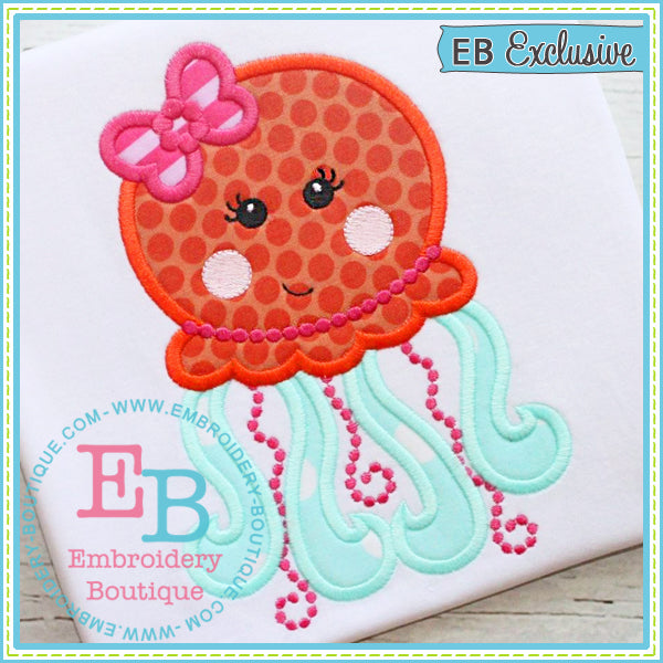 Girly Jellyfish Applique, Applique