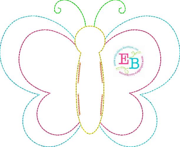 3D Butterfly Bean Stitch Applique, Applique