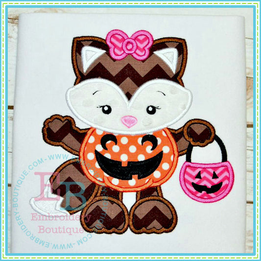 Pumpkin Fox Applique, Applique