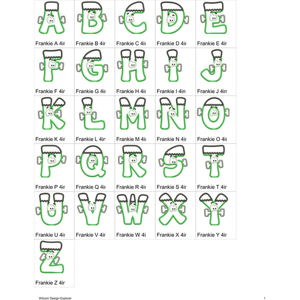 Frankie Applique Alphabet, Applique Alphabet