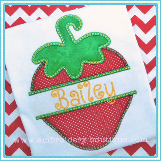 Split Strawberry Applique, Applique