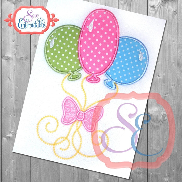 Birthday Balloons Applique, Applique