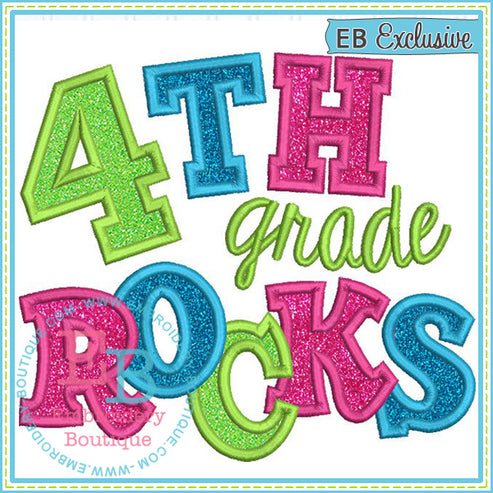 Fourth Grade Rocks 2 Applique | Embroidery Boutique