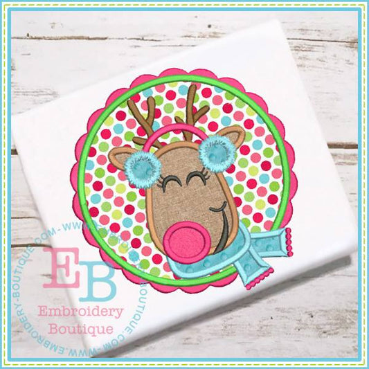 Rudolph 2 Circle Applique, Applique