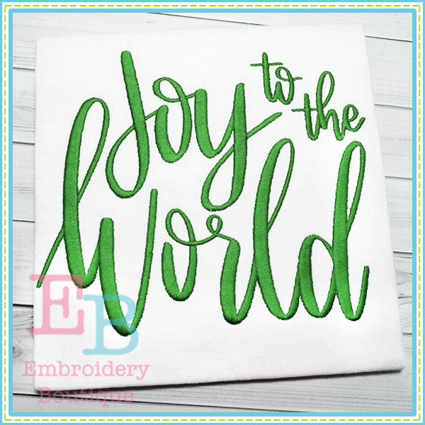 Joy to the World Design, Embroidery