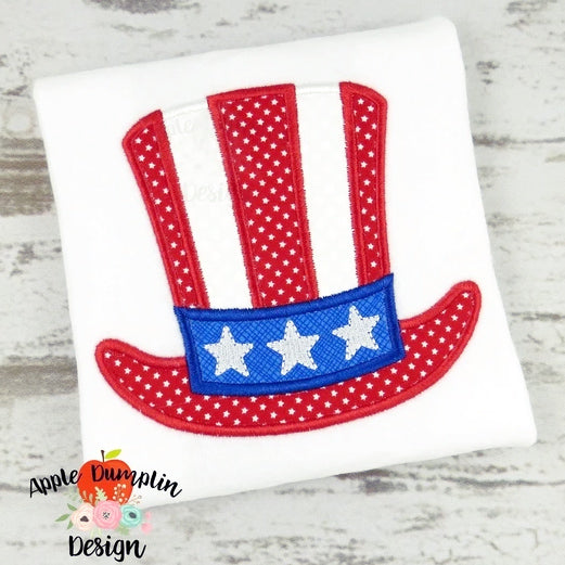 4th of July Hat Applique Design, applique