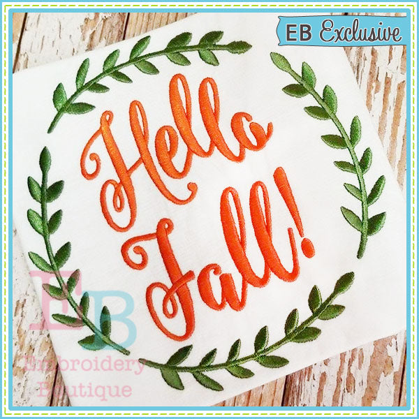 Hello Fall Design, Embroidery