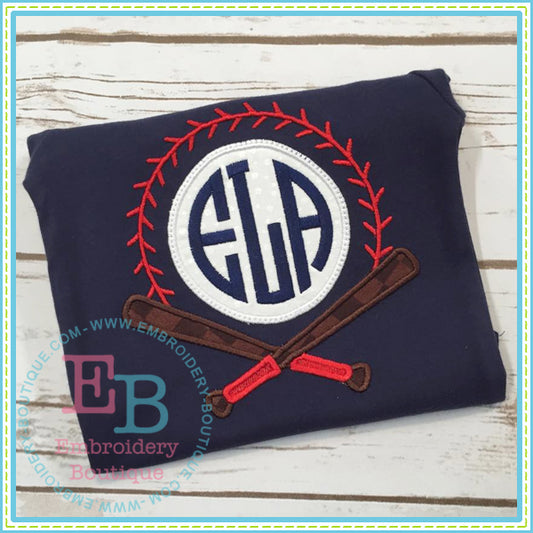 Baseball Bat Monogram, Applique