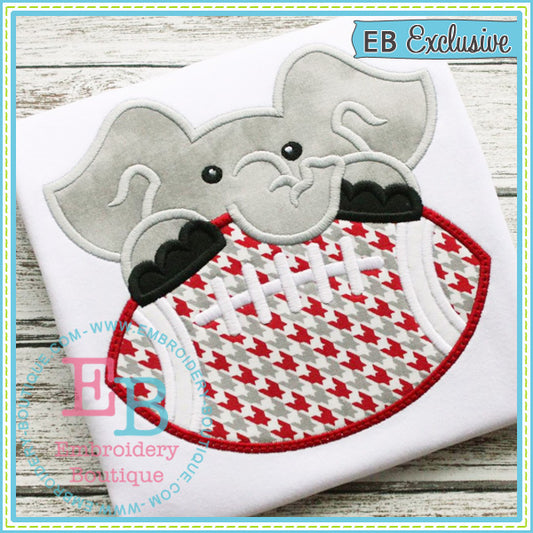 Football Elephant Boy Applique, Applique