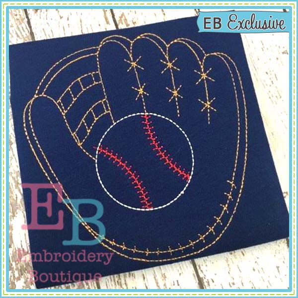 Vintage Baseball Glove Design, Embroidery