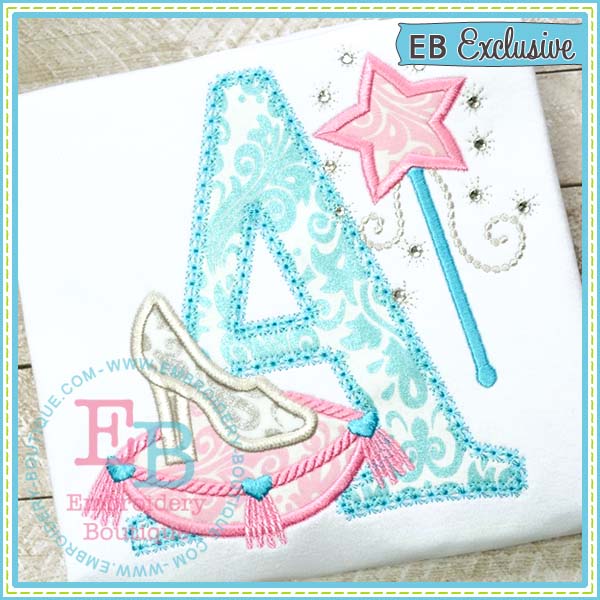 Glass Slipper Applique Alphabet, Applique Alphabet