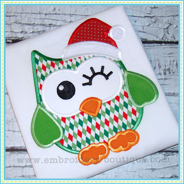 Christmas Owl Applique, Applique