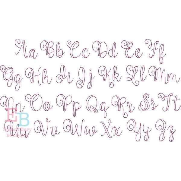 Ballerina Vintage Embroidery Font, Embroidery Font