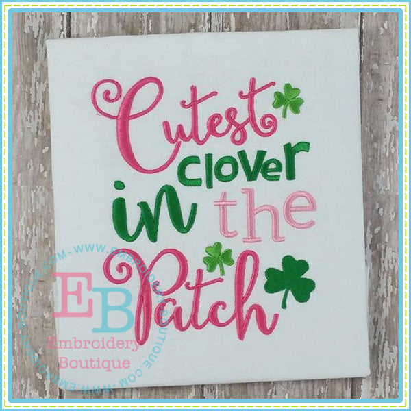 Cutest Clover Embroidery Design, Applique