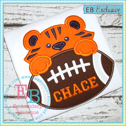 Football Tiger Boy Applique, Applique