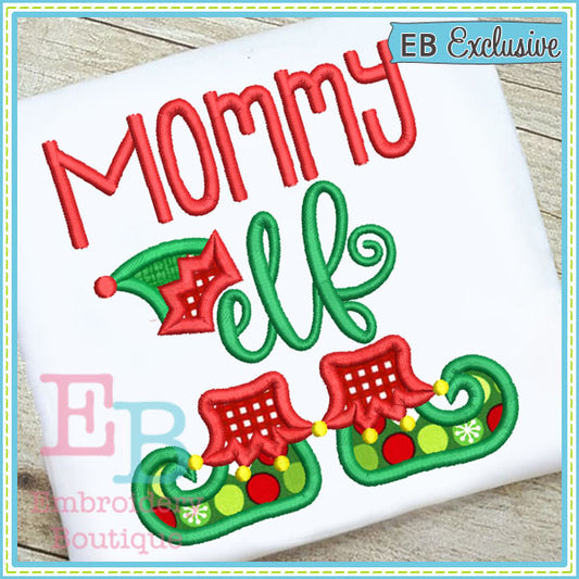 Mommy Elf Applique, Applique