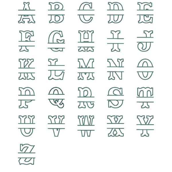 Split Tuscan Applique Alphabet (4, 5, 6, 7, and 8 inches), Applique Alphabet