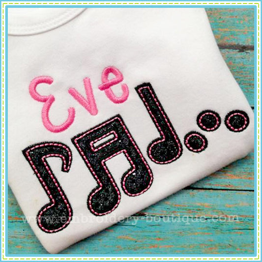 Music Notes Applique, Applique