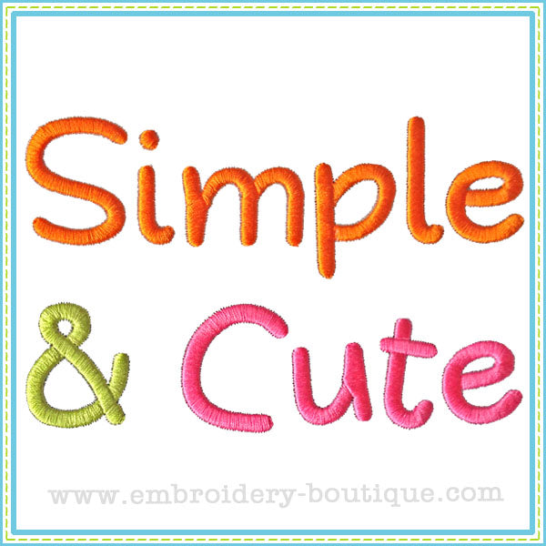 Simple & Cute Embroidery Font, Embroidery Font