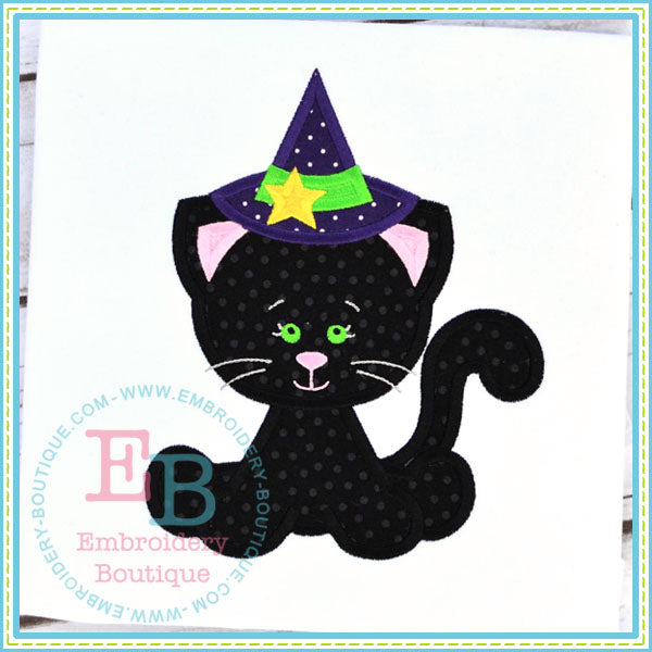Lil Witch Kitty Applique, Applique