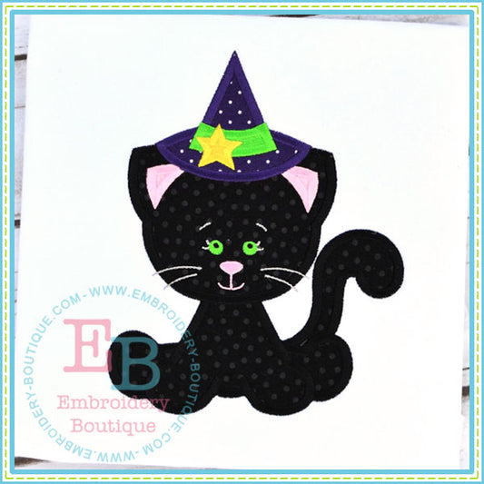Lil Witch Kitty Applique, Applique