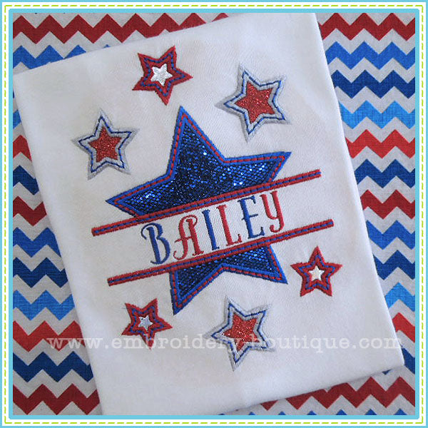 Split Stars Applique | Embroidery Boutique