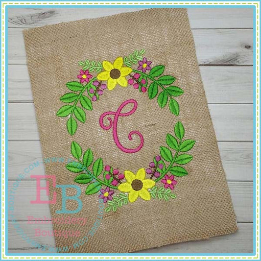 Floral Frame Embroidery Design, Embroidery