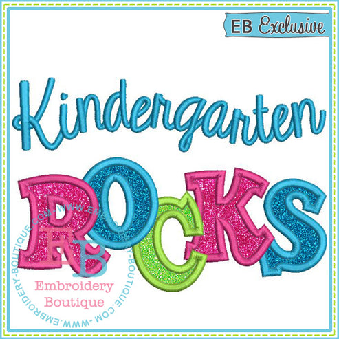 Kindergarten Rocks 2 Applique | Embroidery Boutique
