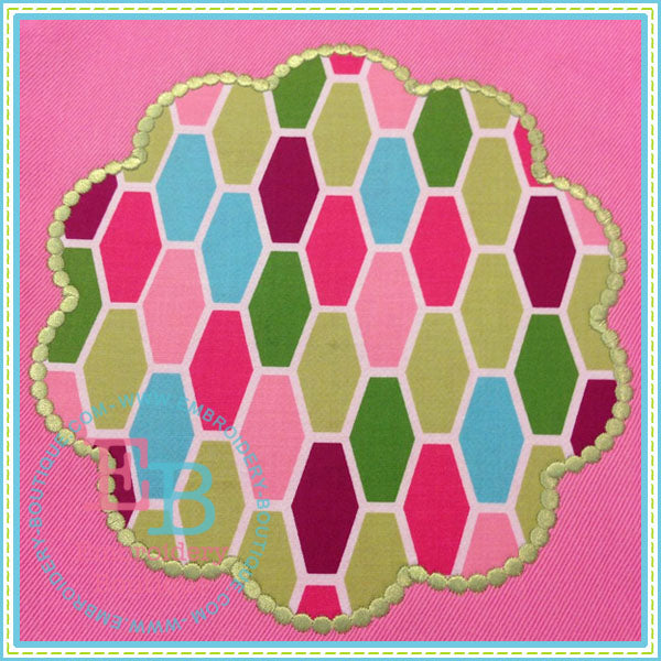 Dotted Scalloped Circle Patch, Applique