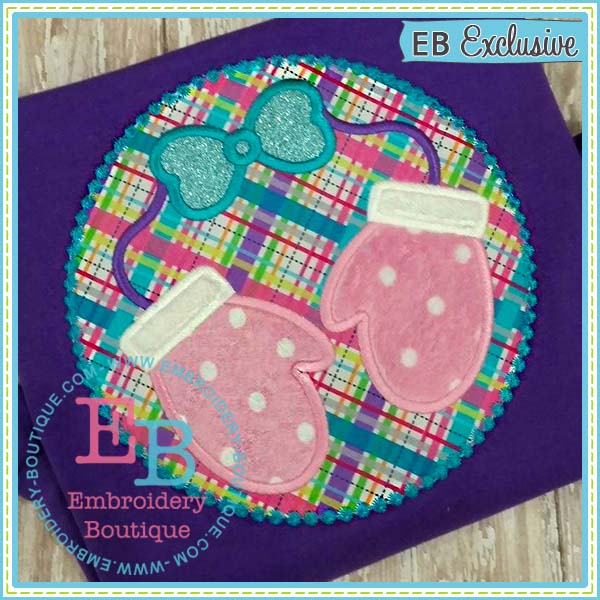 Dotted Mitten Patch Applique, Applique