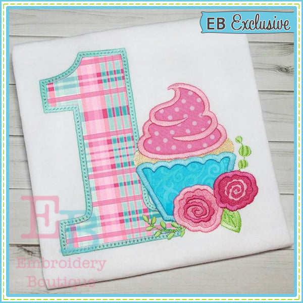 Cupcake Applique Number Set, Applique Number Set