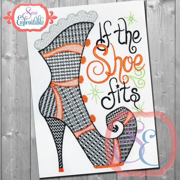 If The Shoe Fits Motif Design, Embroidery