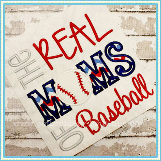 Real MOMS of Baseball Applique, Applique