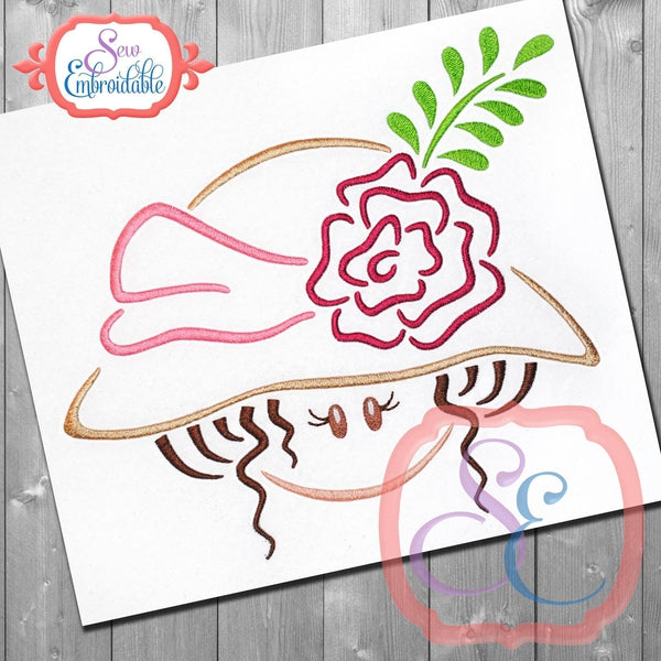 Hat Girl 3 Embroidery Design, Embroidery