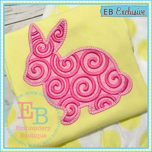 Swirl Bunny Applique, Applique
