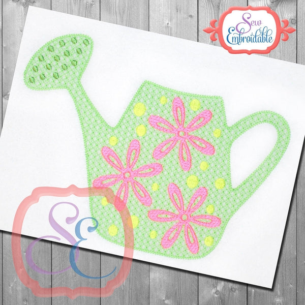 Motif Watering Can Embroidery Design, Embroidery