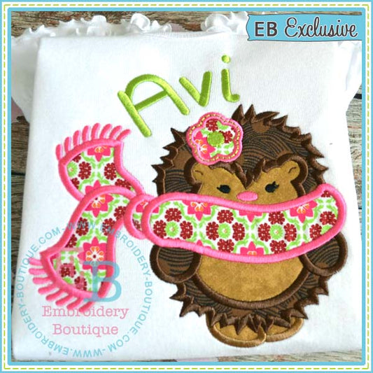 Hedgehog Girl Applique, Applique