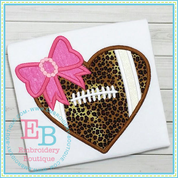 Football Heart Applique, Applique