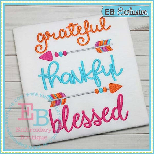 Grateful Embroidery Design, Embroidery