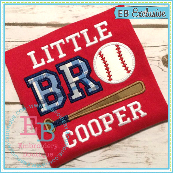 Little Bro Baseball Applique, Applique
