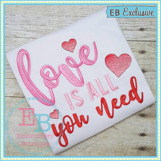 Love Is All Embroidery Design, Embroidery
