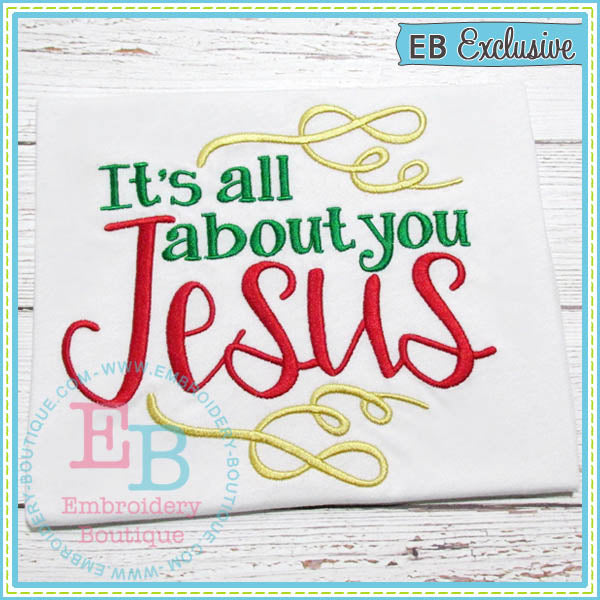 About You Jesus Embroidery Design, Embroidery