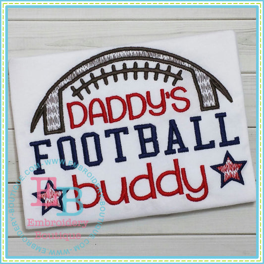 Daddy's Football Buddy Embroidery Design, Embroidery