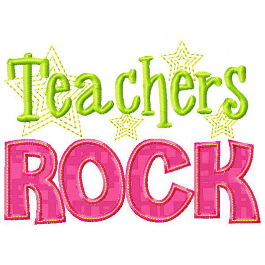 Teachers Rock Applique, Applique