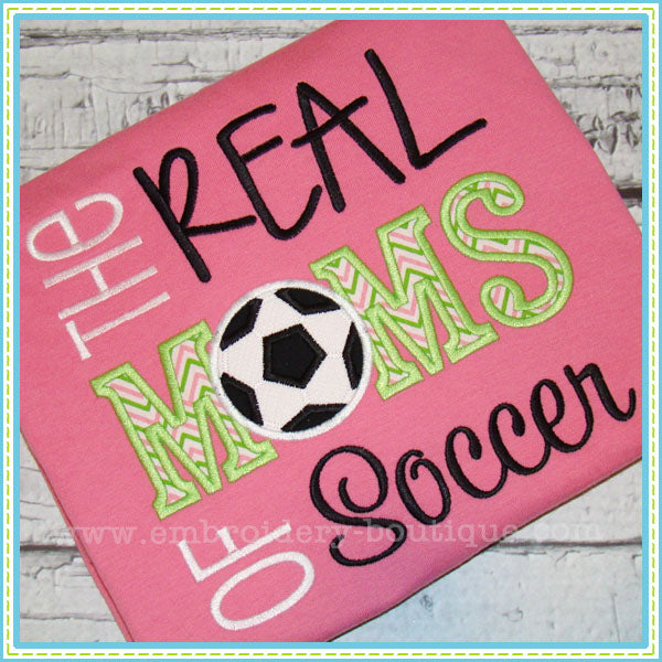 Real MOMS of Soccer Applique, Applique